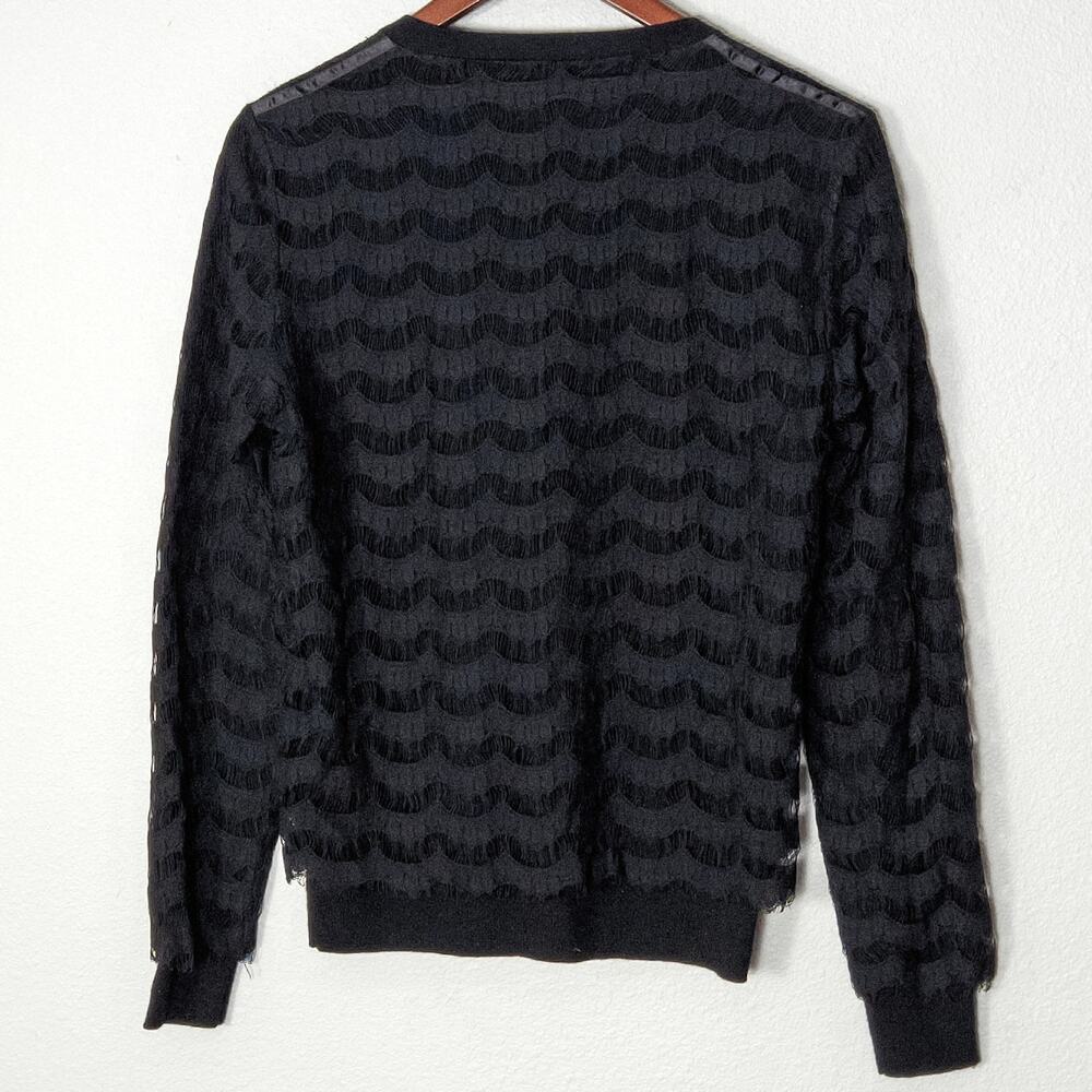 Trina Turk Cardigan S Black Dark Academia Coquette Minimalist - Picture 2 of 9